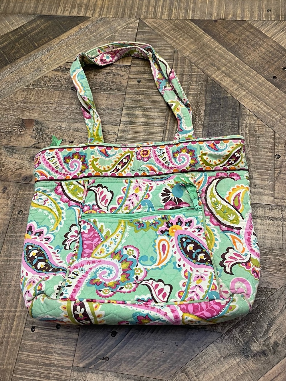 Vera Bradley Quilted Tote Bag featuring the retired "Tutti Frutti" paisley print